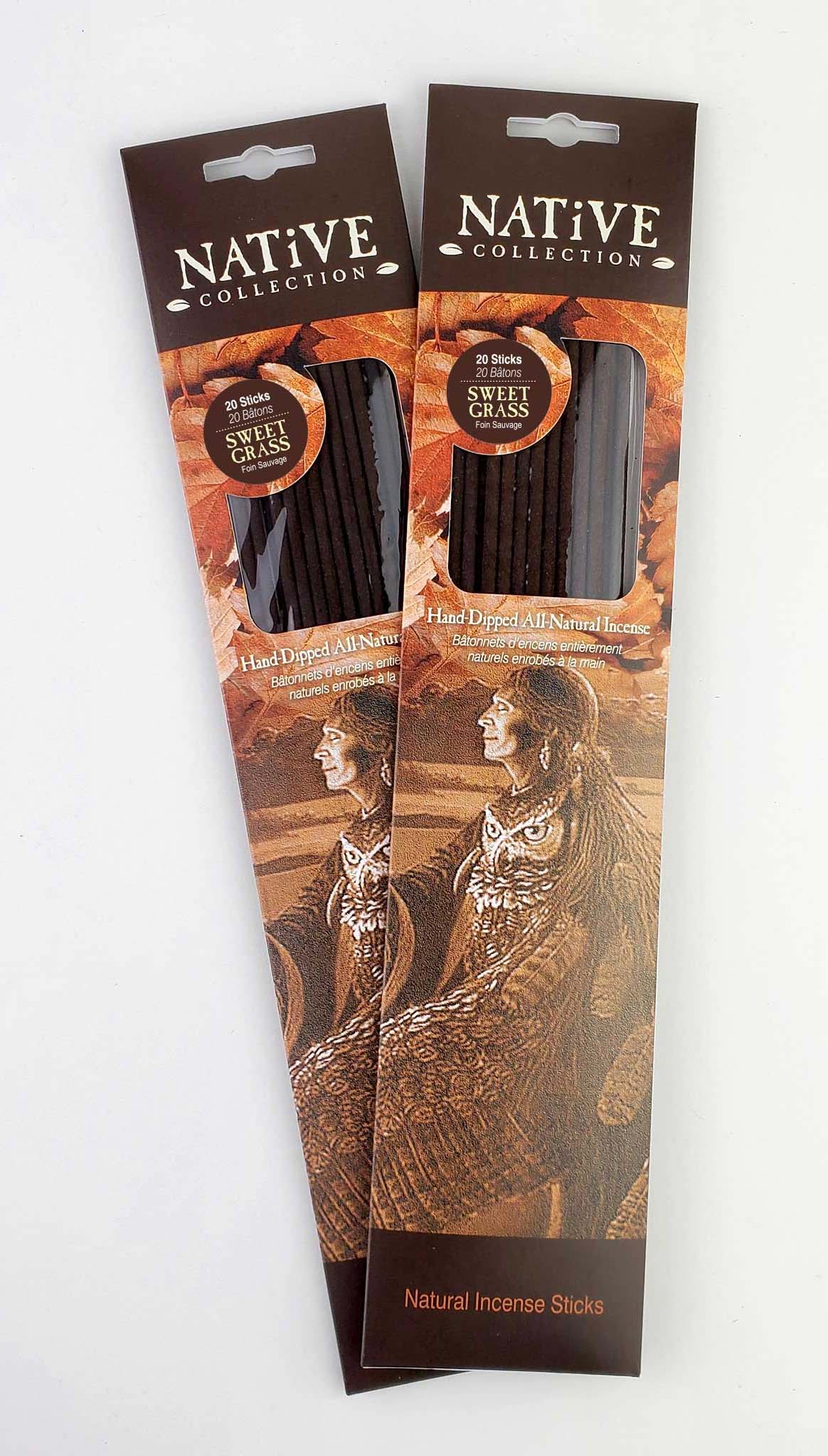Native Sweetgrass All-natural Incense Sticks
